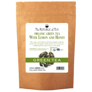 The Republic of Tea - Organic Green Tea with Lemon & Honey Full-Leaf Bulk Bag (1lb)