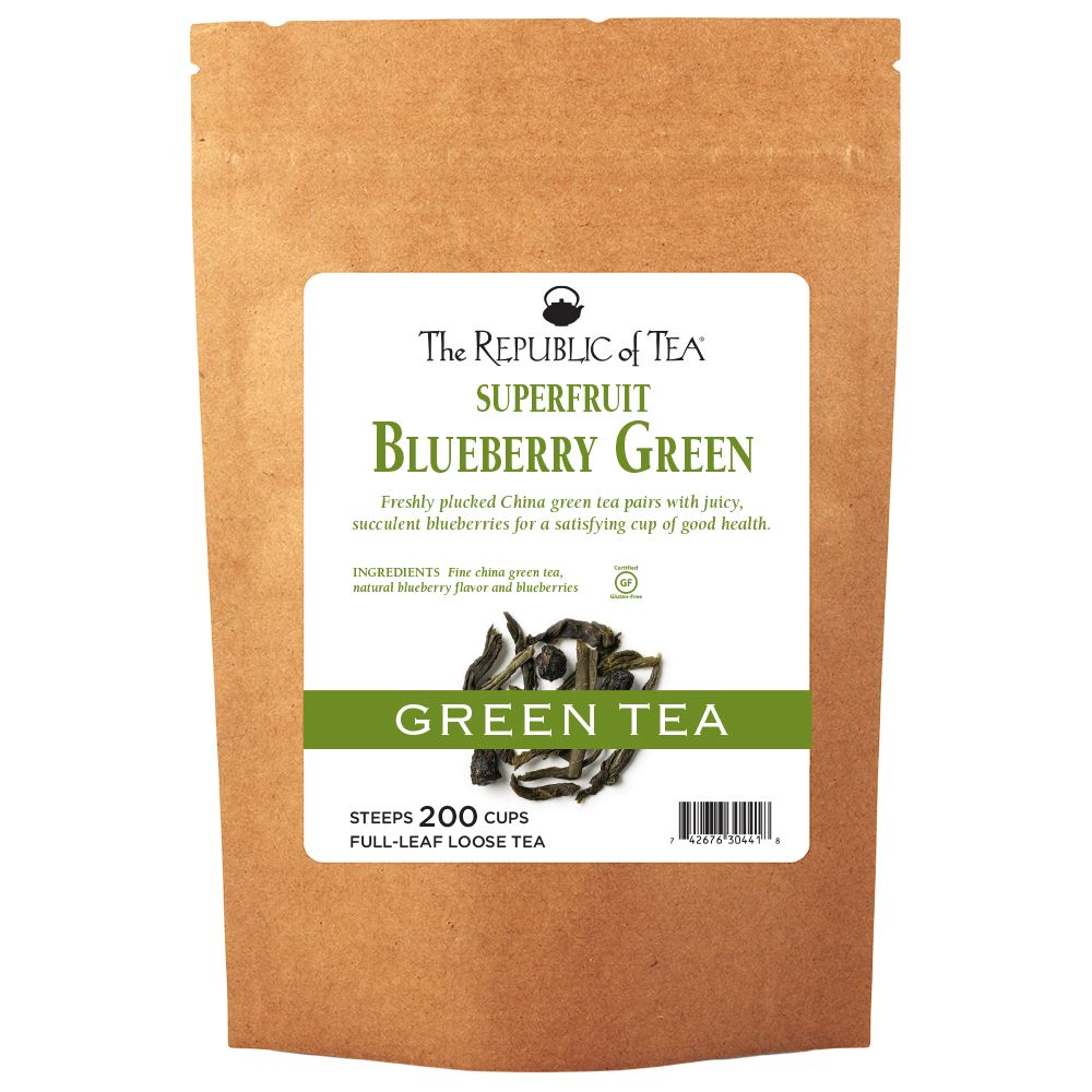 The Republic of Tea - Blueberry Green Full-Leaf Bulk Bag (1 lb)