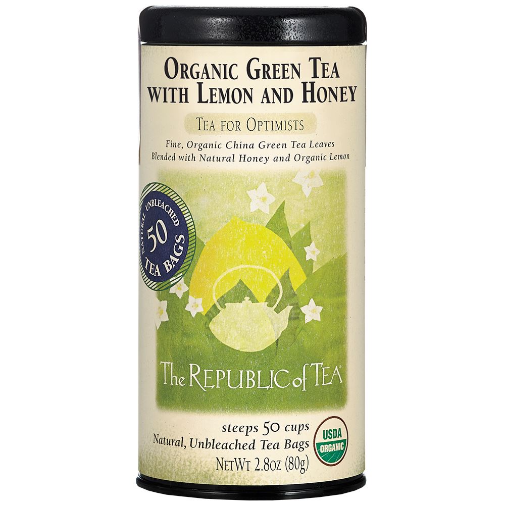 The Republic of Tea - Organic Green Tea with Lemon & Honey Green (Case)