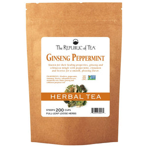The Republic of Tea - Ginseng Peppermint Herbal Full-Leaf Bulk Bag (1 lb)