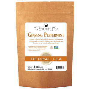 The Republic of Tea - Ginseng Peppermint Bulk Bag (250 ct)