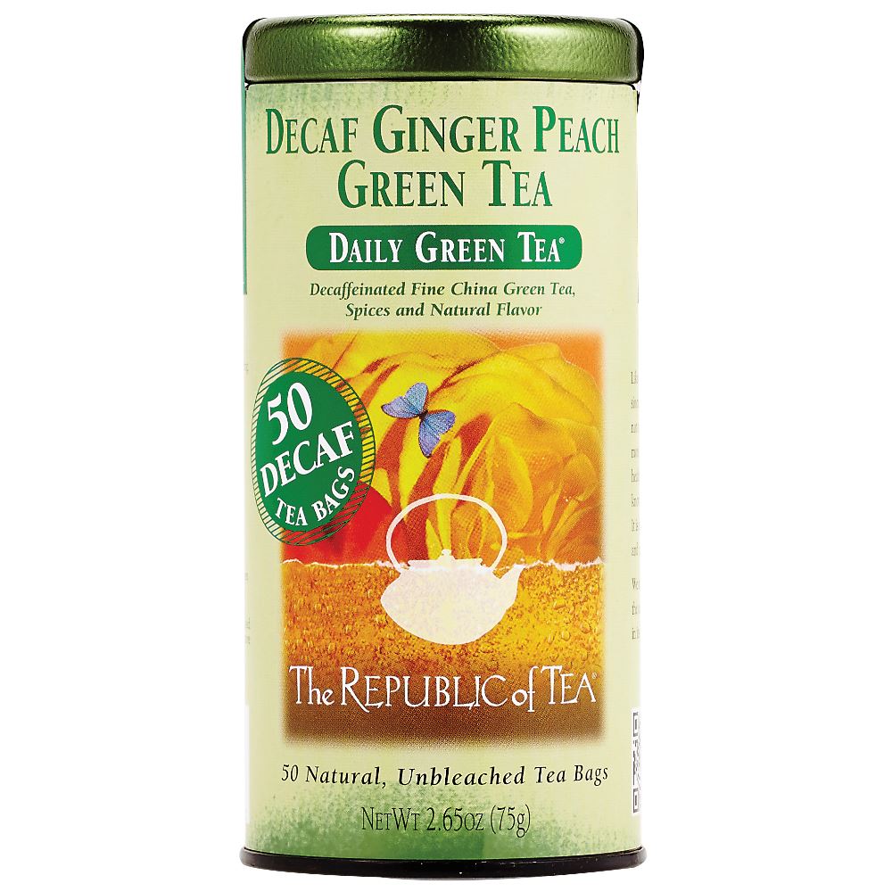 The Republic of Tea - DECAF Ginger Peach Green (Single)