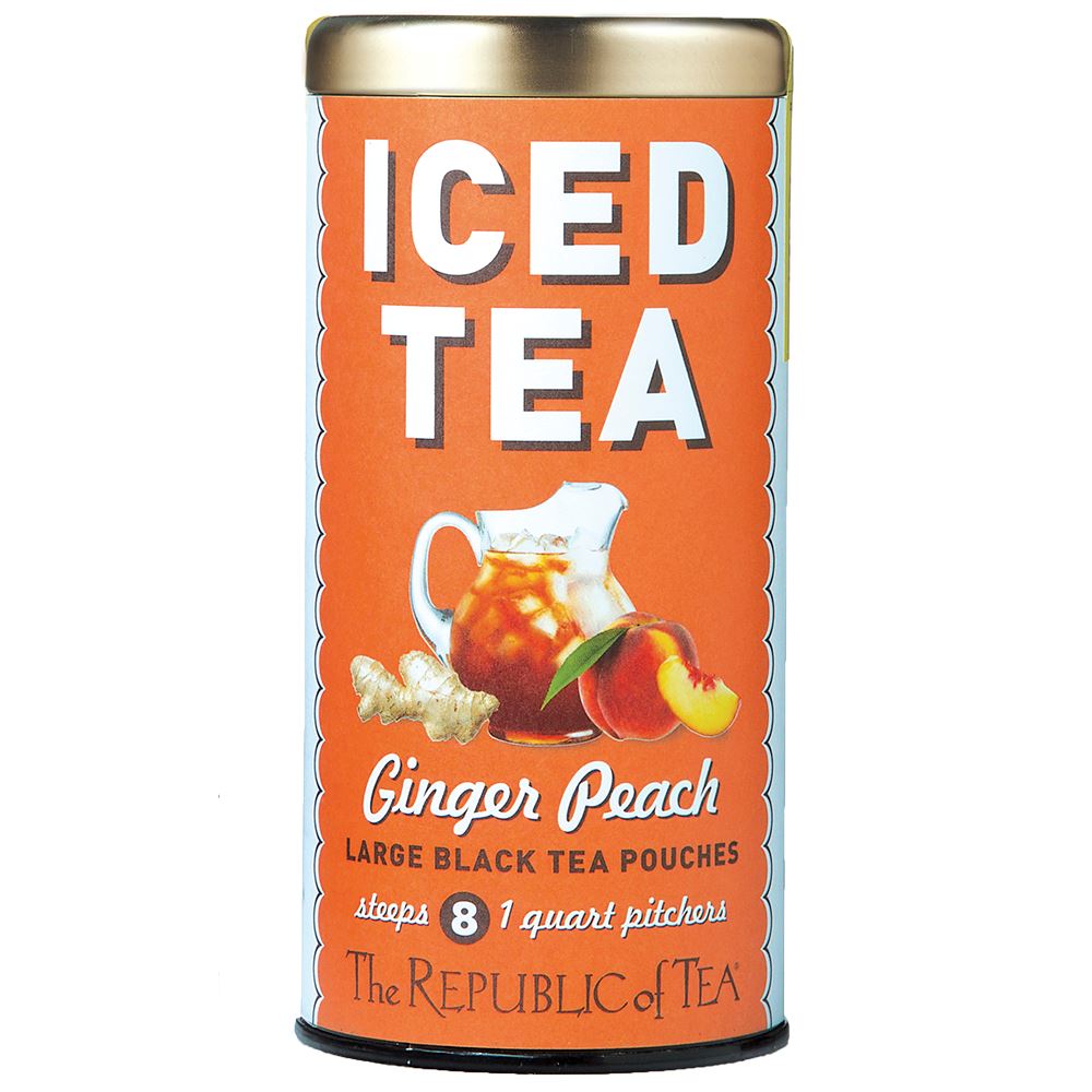 The Republic of Tea - Ginger Peach Black Iced Tea Pouches (Case)