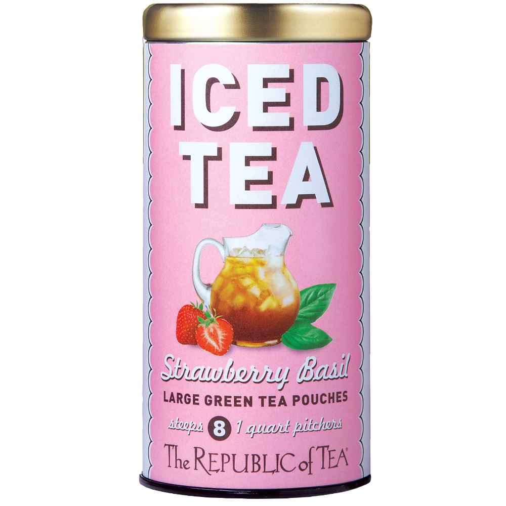 The Republic of Tea - Strawberry Basil Green Iced Tea Pouches (Case)
