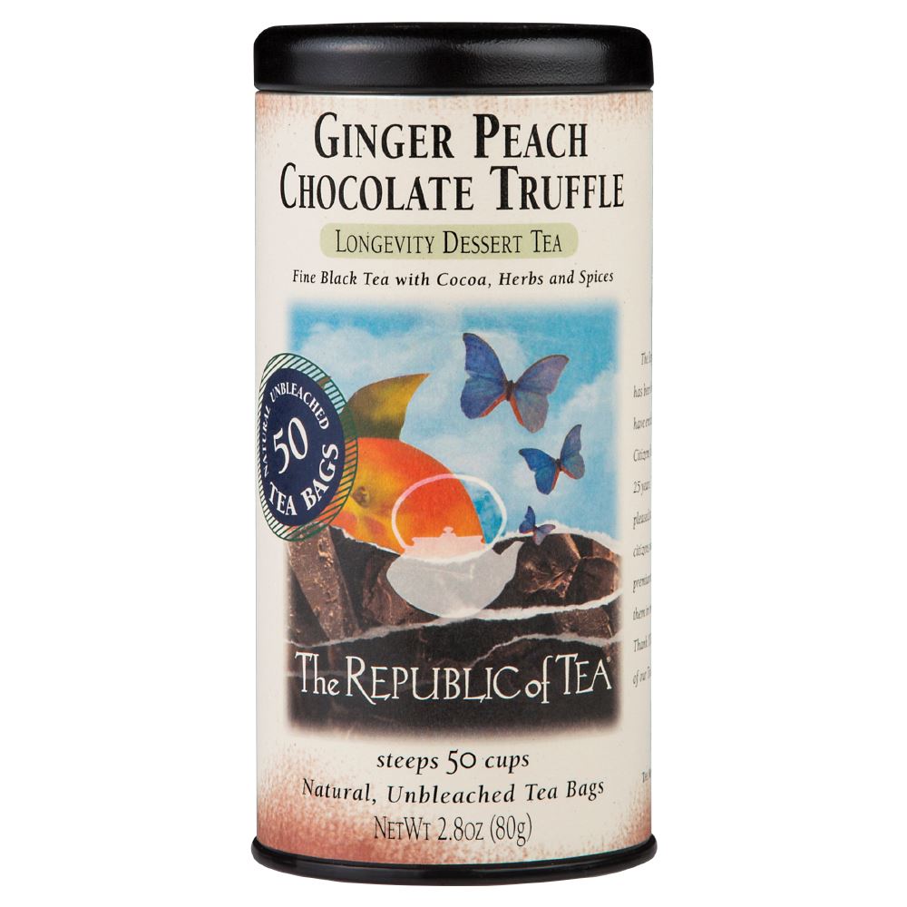 The Republic of Tea - Ginger Peach Chocolate Truffle Black (Case)
