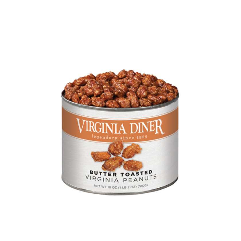 Virginia Diner Butter Toasted Peanuts Tin 18oz
