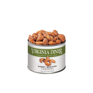 Virginia Diner Cashews Honey Roasted Tin 9oz