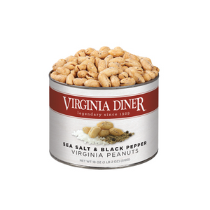 Virginia Diner Sea Salt Pepper Peanuts Tin 10oz