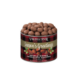 Virginia Diner Season's Greetings Double-Dipped Chocolate Covered Peanuts Tin 20oz
