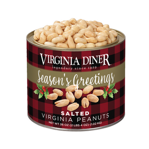 Virginia Diner Season's Greetings Salted Peanuts Tin 36oz