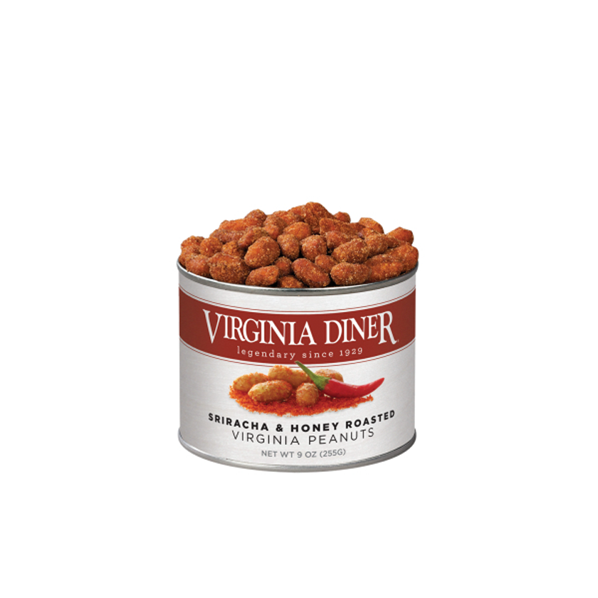 Virginia Diner Sriracha Honey Roasted Peanuts Tin 9oz