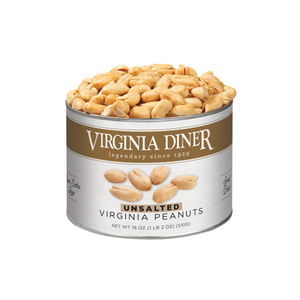 Virginia Diner Unsalted Virginia Peanuts Tin 18oz