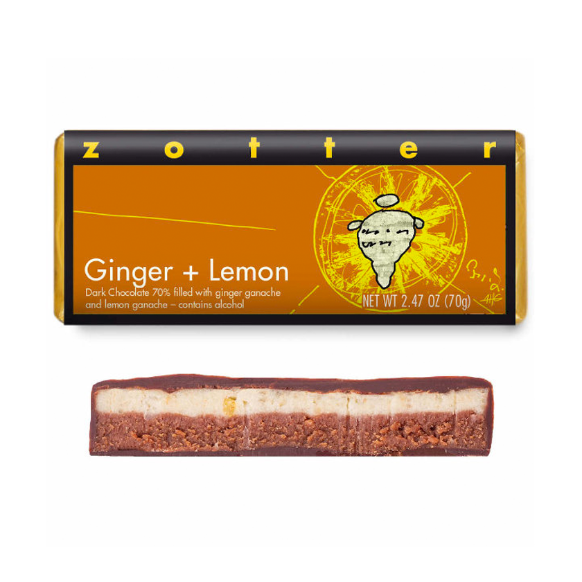 Zotter Filled Chocolate - Ginger + Lemon
