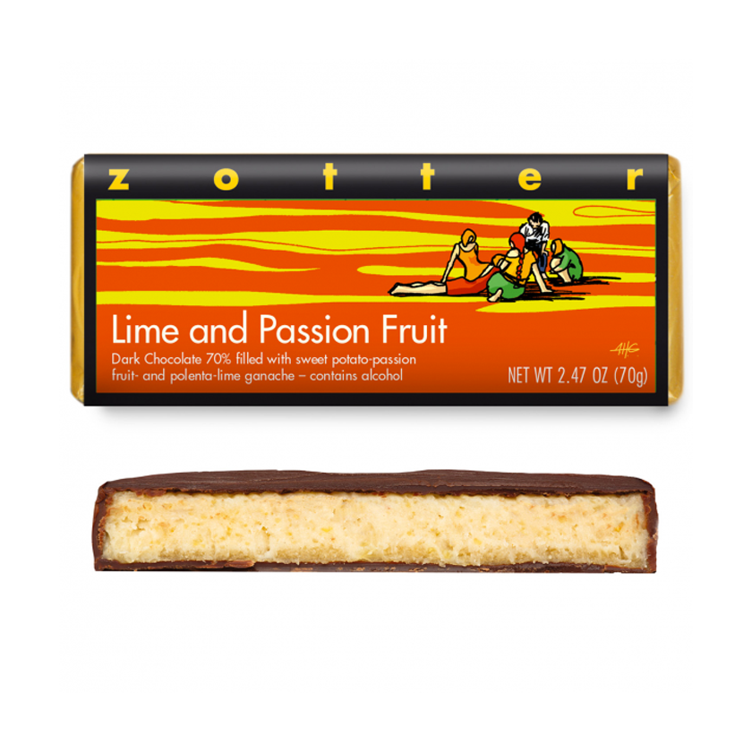 Zotter Filled Chocolate - Lime and Passion Fruit