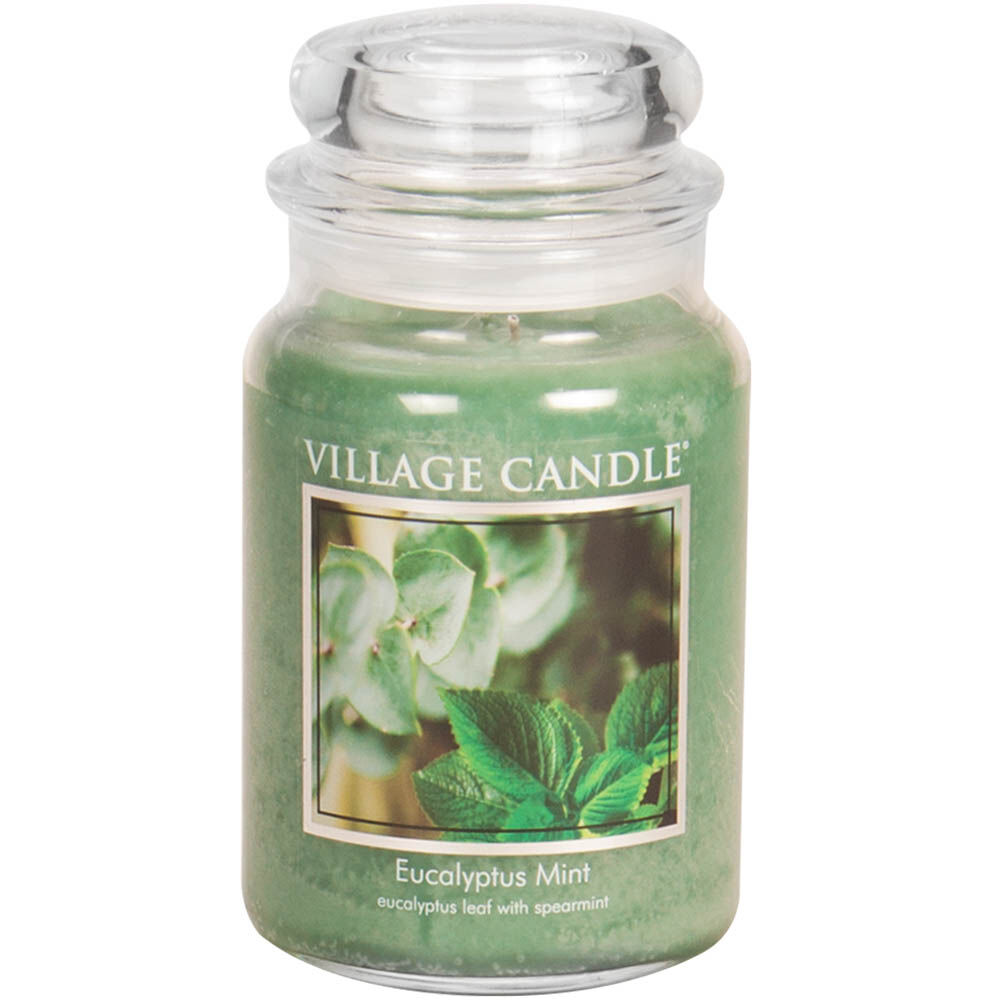 Village Candle - Eucalyptus Mint - Large Glass Dome