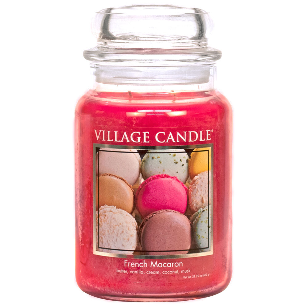 Village Candle - French Macaron - Large Glass Dome