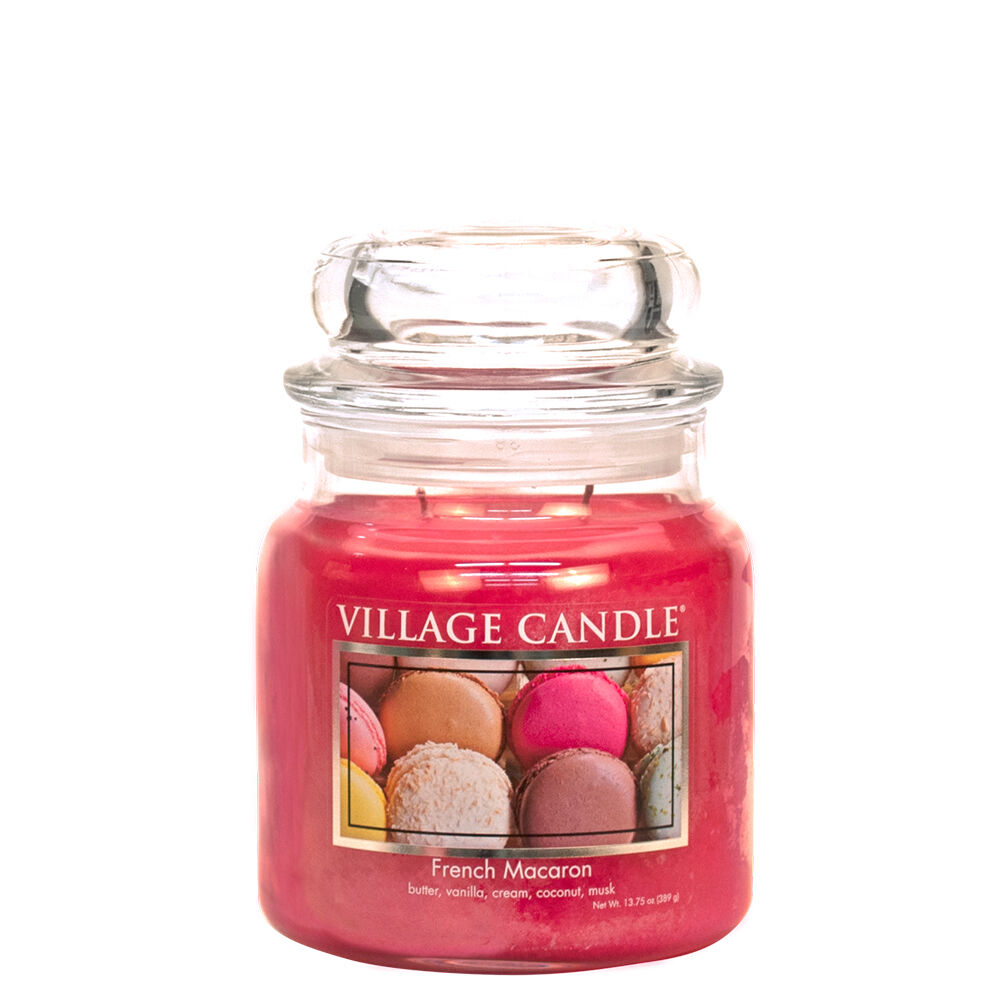 Village Candle - French Macaron - Medium Glass Dome