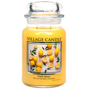 Village Candle - Fresh Lemon - Large Glass Dome