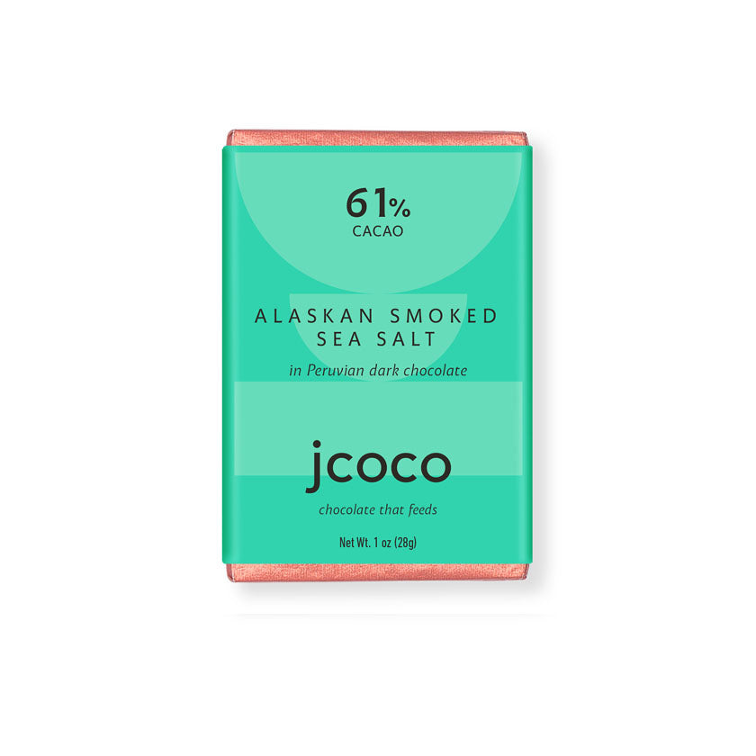 jcoco - Alaskan Smoked Sea Salt 61% Dark Chocolate Bar 1oz