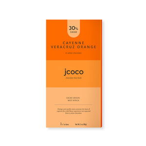 jcoco - Cayenne Veracruz Orange White Chocolate Bar 3oz