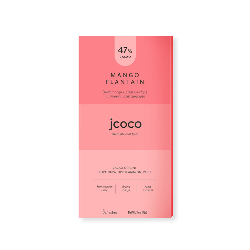 jcoco - Mango Plantain 47% Milk Chocolate Bar 3oz