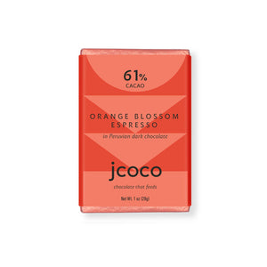 jcoco - Orange Blossom Espresso Dark Chocolate Bar 1oz
