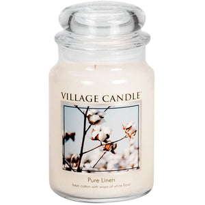 Village Candle - Pure Linen - Large Glass Dome
