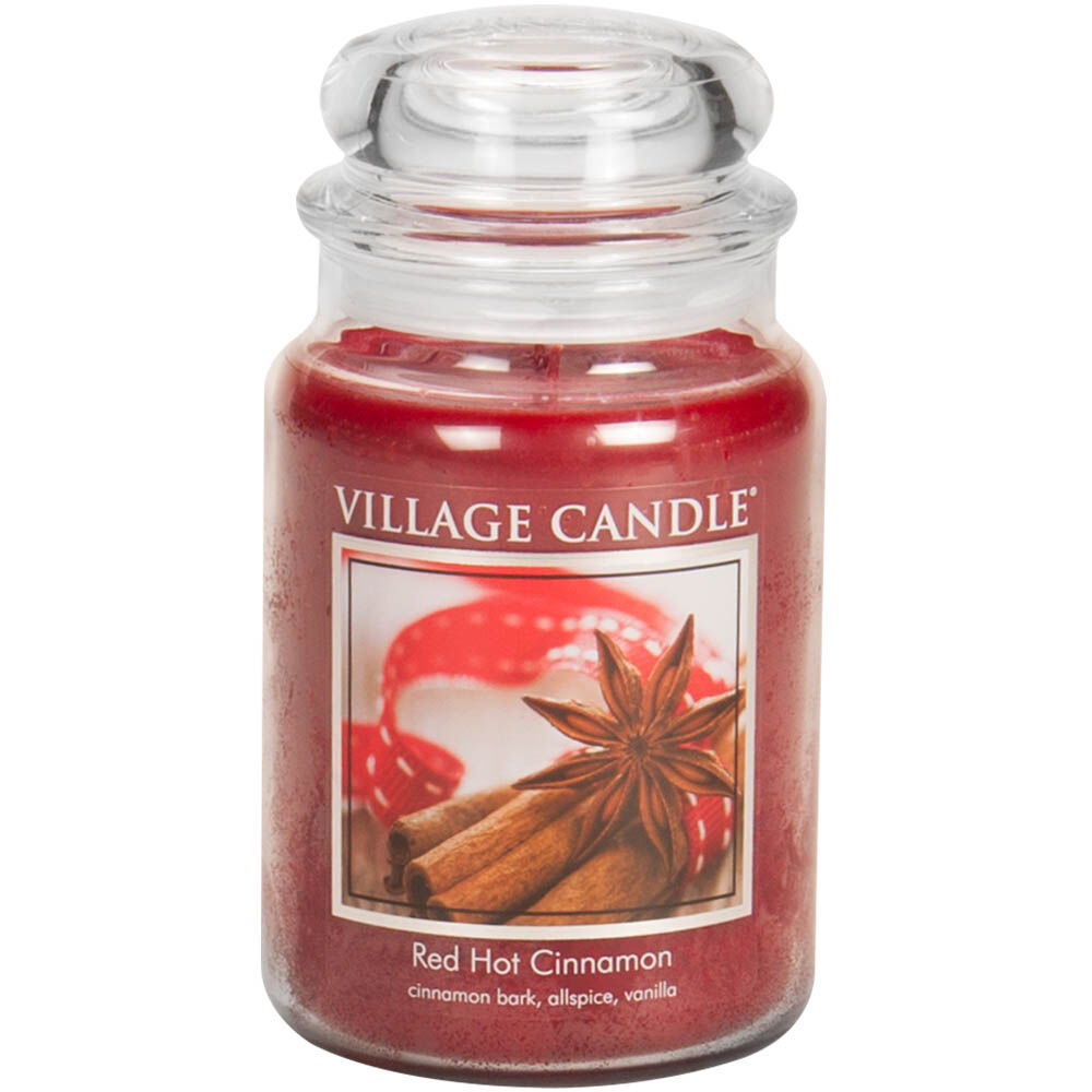 Village Candle - Red Hot Cinnamon - Large Glass Dome