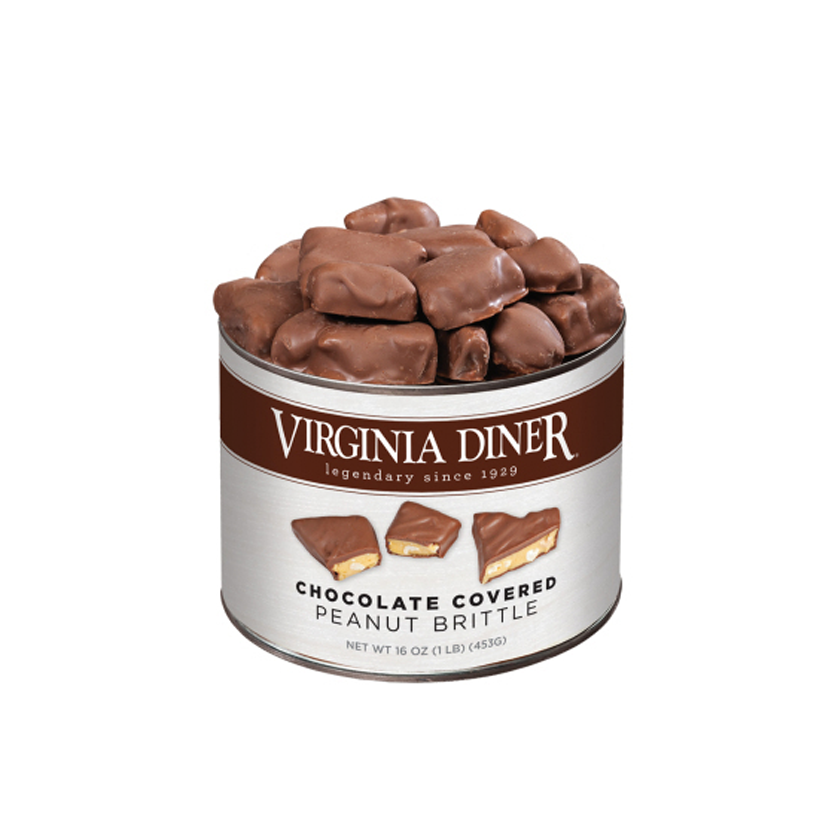 Virginia Diner Chocolate Covered Peanut Brittle Tin 16oz