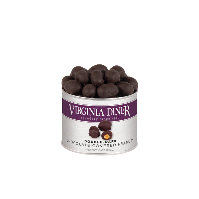 Virginia Diner Double-Dark Chocolate Covered Peanuts Tin 10oz