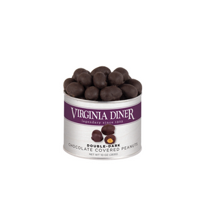 Virginia Diner Double-Dark Chocolate Covered Peanuts Tin 10oz