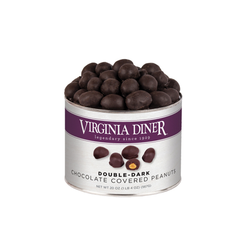 Virginia Diner Double-Dark Chocolate Covered Peanuts Tin 20oz