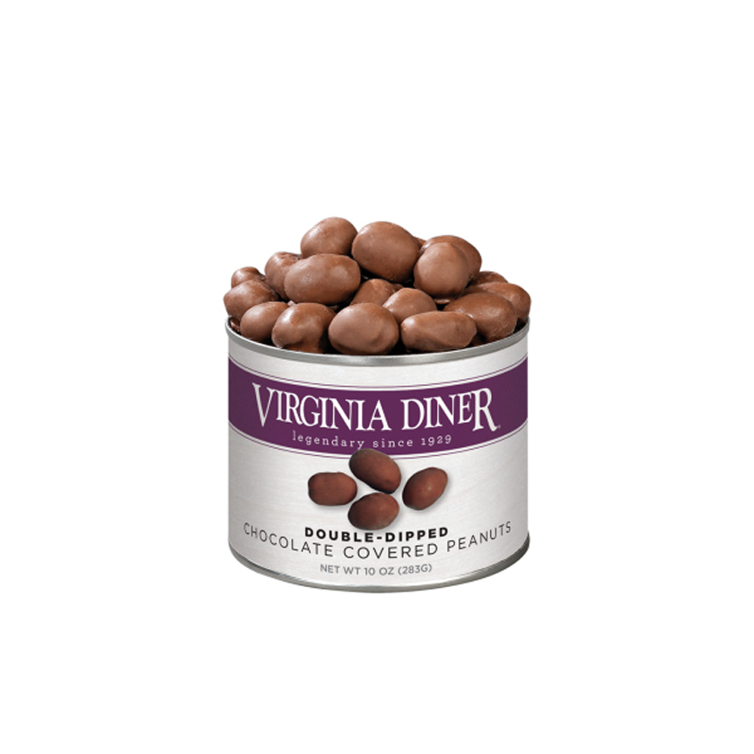 Virginia Diner Double-Dipped Chocolate Covered Peanuts Tin 10oz