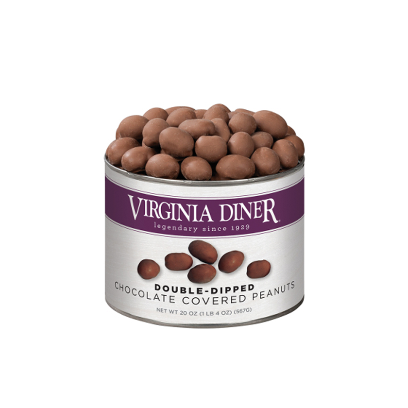 Virginia Diner Double-Dipped Chocolate Covered Peanuts Tin 20oz