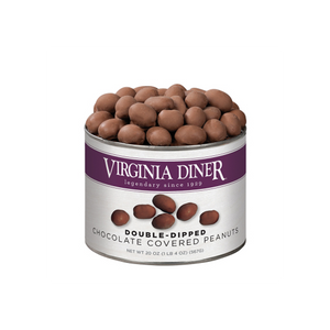 Virginia Diner Double-Dipped Chocolate Covered Peanuts Tin 20oz