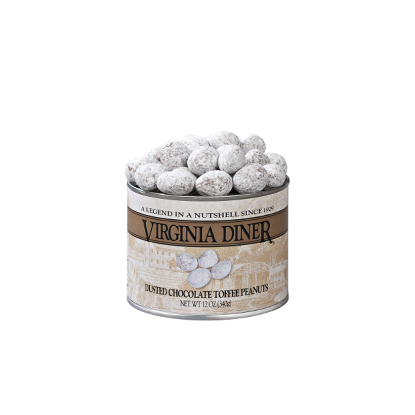 Virginia Diner Dusted Chocolate Toffee Peanuts Tin 12oz