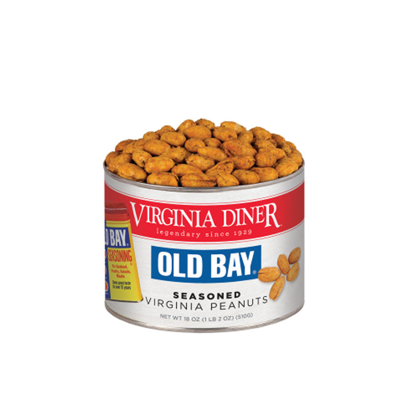 Virginia Diner Old Bay Seasoned Peanuts Tin 18oz