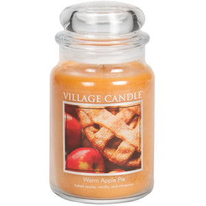 Village Candle - Warm Apple Pie - Large Glass Dome